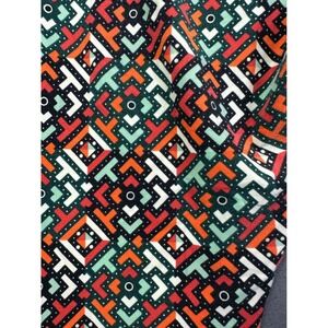 LuLaRoe Tall & Curvy Leggings Geometric Mosaic Print Orange Mint Black TC Size M